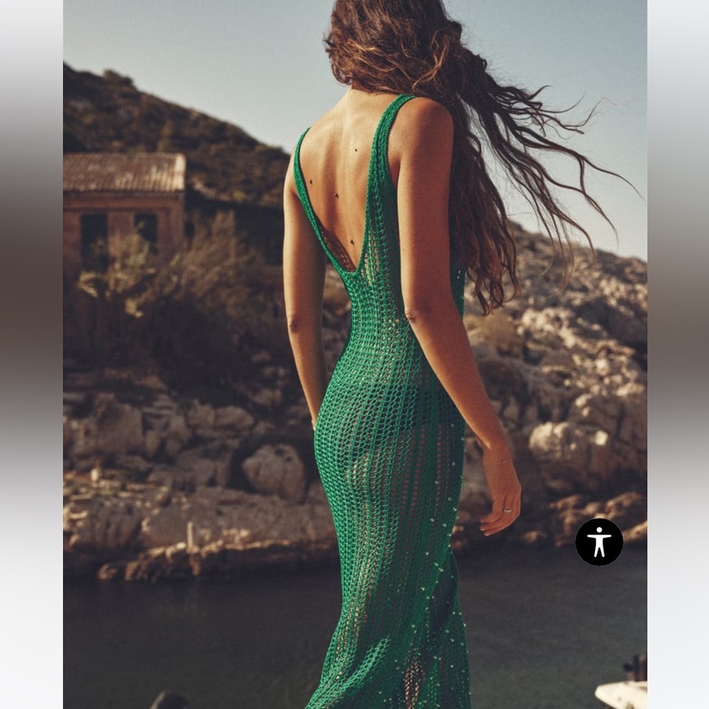 ZARA BEADED CROCHET DRESS